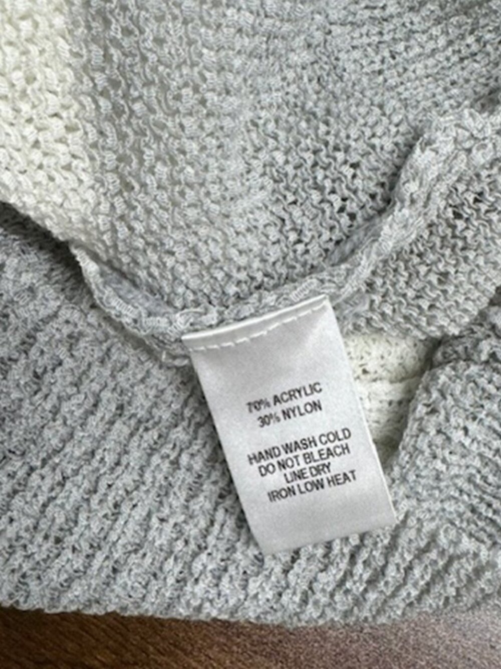 Lulus Little Talks Grey and White Striped Loose Knit Sweater NWT - Picture 7 of 8